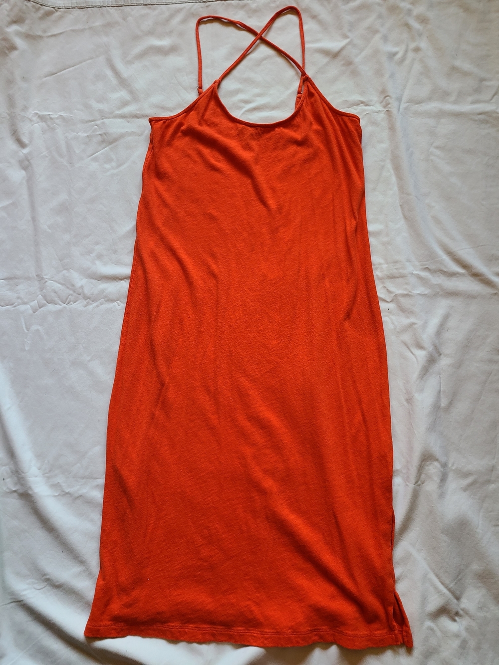 J. Crew relaxed tank dress is 100% cotton with crisscross back size medium